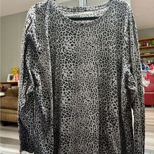 Lane Bryant Gray Animal Print Top